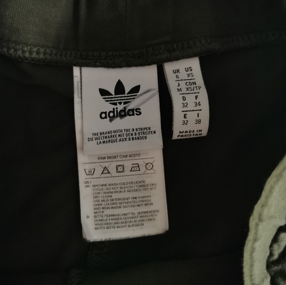 Adidas Khaki Green Cropped Leggings Size xs - Picture 4 of 8